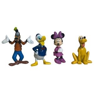 Disney Colorful Character Figurine Set of four Pluto Goofy Donald Minney